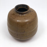 Hand-thrown Pottery Weed Vase with Honey Brown Glaze
