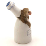 Antique Hand-painted Porcelain Bottle-Shaped Candlesnuffer with Monkey!
