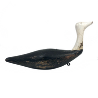 Striking Old Hand-carved Black and White Chesapeake Bay Working Decoy
