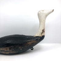 Striking Old Hand-carved Black and White Chesapeake Bay Working Decoy