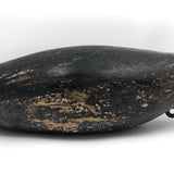 Striking Old Hand-carved Black and White Chesapeake Bay Working Decoy