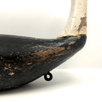 Striking Old Hand-carved Black and White Chesapeake Bay Working Decoy