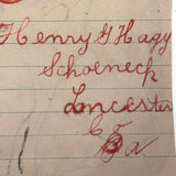 SOLD C. 1900 Pennsylvania School Boy Drawing of Man and Horse, Bird and Horse Head on Reverse