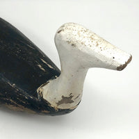 Striking Old Hand-carved Black and White Chesapeake Bay Working Decoy