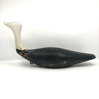 Striking Old Hand-carved Black and White Chesapeake Bay Working Decoy