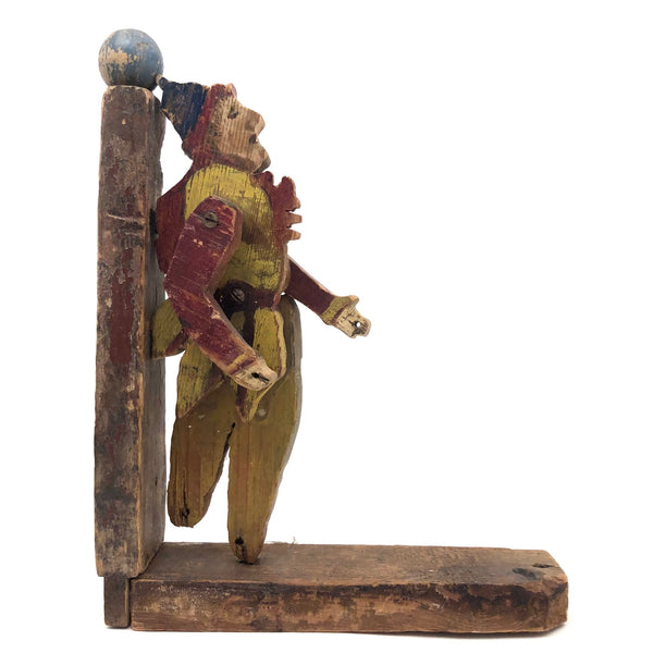Wonderful Old Jointed Clown Whirligig Fragment