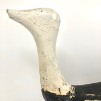 Striking Old Hand-carved Black and White Chesapeake Bay Working Decoy