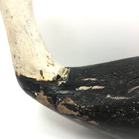 Striking Old Hand-carved Black and White Chesapeake Bay Working Decoy