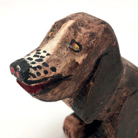 Super Lovable Hand-carved and Painted Folk Art Dog with Freckles!