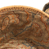 Antique Finely Handwoven Lidded and Lined Grass Sewing Basket