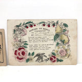 Pair of 19th C. Hand-colored  Reward of Merits with Birds
