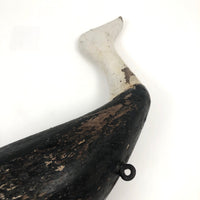 Striking Old Hand-carved Black and White Chesapeake Bay Working Decoy