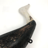 Striking Old Hand-carved Black and White Chesapeake Bay Working Decoy