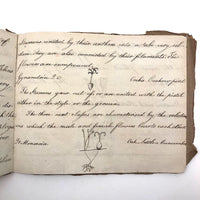 British 1823 School Botany Notebook with Drawings Throughout