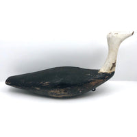 Striking Old Hand-carved Black and White Chesapeake Bay Working Decoy