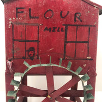 Red Painted Tin Folk Art Flour Mill from the Dummer Estate, Rowley MA