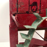 Red Painted Tin Folk Art Flour Mill from the Dummer Estate, Rowley MA