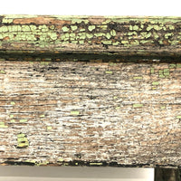 Beautiful Primitive Antique Stool with Crate Wood Sides and Old Green Paint