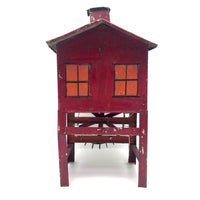 Red Painted Tin Folk Art Flour Mill from the Dummer Estate, Rowley MA
