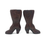 Nicely Carved Antique Boot Shaped Vesta, A Pair