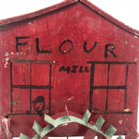 Red Painted Tin Folk Art Flour Mill from the Dummer Estate, Rowley MA
