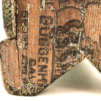 Beautiful Primitive Antique Stool with Crate Wood Sides and Old Green Paint