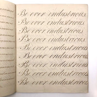 Master Brown's 1820 British Calligraphy Practice Notebook with Spencerian Drawing