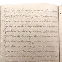 Master Brown's 1820 British Calligraphy Practice Notebook with Spencerian Drawing