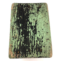 Beautiful Primitive Antique Stool with Crate Wood Sides and Old Green Paint