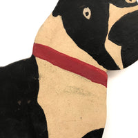 Folk Art Wooden Cutout Box with One Short Ear and Red Collar