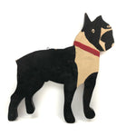 Folk Art Wooden Cutout Box with One Short Ear and Red Collar