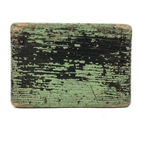 Beautiful Primitive Antique Stool with Crate Wood Sides and Old Green Paint