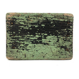 Beautiful Primitive Antique Stool with Crate Wood Sides and Old Green Paint