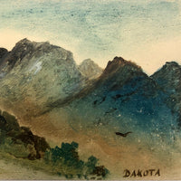 Hand-painted "Hills of Dakota" Landscape Antique Postcard