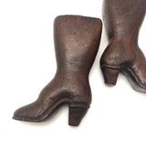 Nicely Carved Antique Boot Shaped Vesta, A Pair