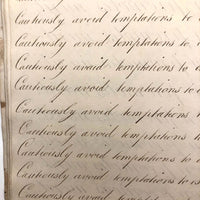 Master Brown's 1820 British Calligraphy Practice Notebook with Spencerian Drawing