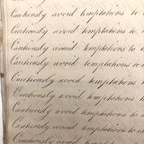 Master Brown's 1820 British Calligraphy Practice Notebook with Spencerian Drawing