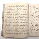 Master Brown's 1820 British Calligraphy Practice Notebook with Spencerian Drawing