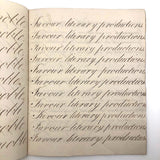 Master Brown's 1820 British Calligraphy Practice Notebook with Spencerian Drawing