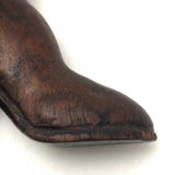 Nicely Carved Antique Boot Shaped Vesta, A Pair