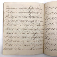Master Brown's 1820 British Calligraphy Practice Notebook with Spencerian Drawing