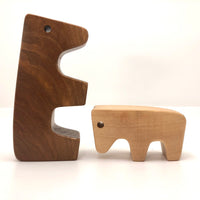 Pair of Vintage Swiss Wooden Cutout Animals in the Manner of Antonio Vitali