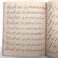 Master Brown's 1820 British Calligraphy Practice Notebook with Spencerian Drawing