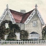 British Hand-painted Postcard of Cottage in Derbyshire, Unused, C. 1910
