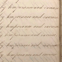 Master Brown's 1820 British Calligraphy Practice Notebook with Spencerian Drawing