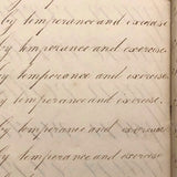 Master Brown's 1820 British Calligraphy Practice Notebook with Spencerian Drawing