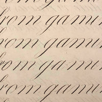 Master Brown's 1820 British Calligraphy Practice Notebook with Spencerian Drawing