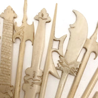 Amazing Chinese Carved Bone Antique Spellicans Set