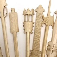 Amazing Chinese Carved Bone Antique Spellicans Set