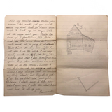 Letter from Ailing Grandmother, with House Drawing